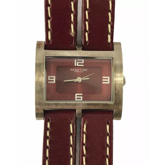 Reaction By Kenneth Cole Women’s Watch Wide Red Leather Band New main image 9